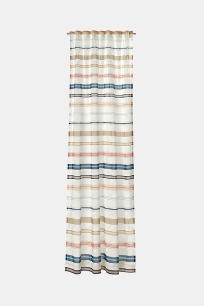 Back tab curtains with striped pattern