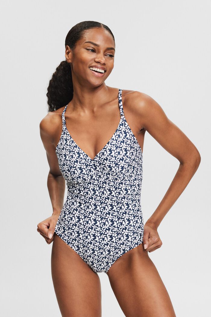 Printed Swimsuit, NAVY, detail image number 0