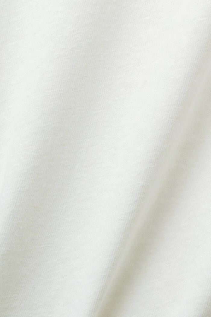 Cotton and linen blended t-shirt, OFF WHITE, detail image number 5