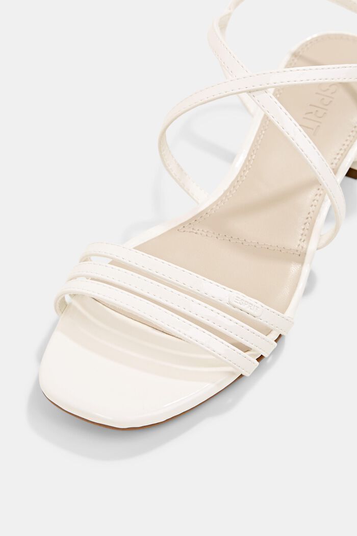 Strappy sandals made of faux patent leather, WHITE, detail image number 3