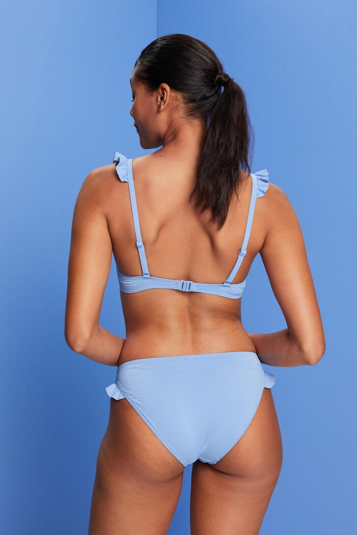 Recycled: underwired bikini top with ruffles, LIGHT BLUE LAVENDER, detail image number 2
