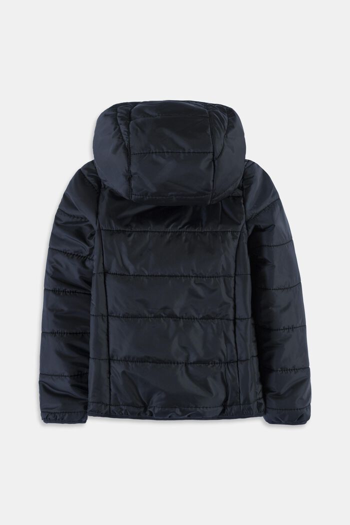 Quilted jacket with a hood, BLACK, detail image number 1