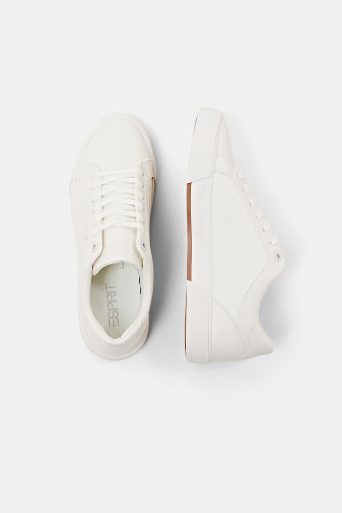 Vegan Lace-Up Sneakers, OFF WHITE, detail image number 5