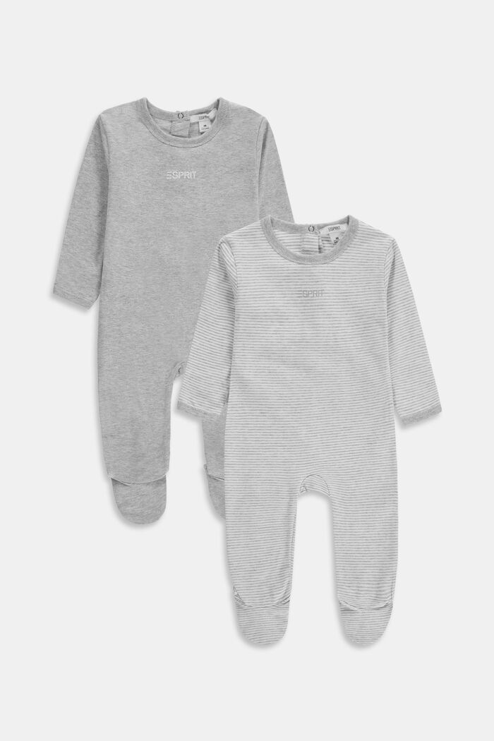 2-pack of rompers with organic cotton, LIGHT GREY, detail image number 0