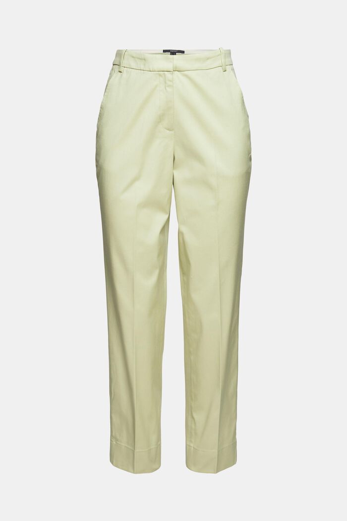 Chinos with pressed pleats