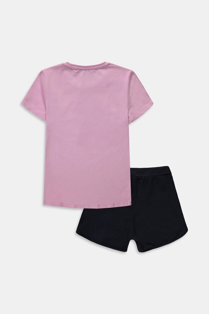 Set: T-shirt and shorts made of cotton jersey, PINK, detail image number 1