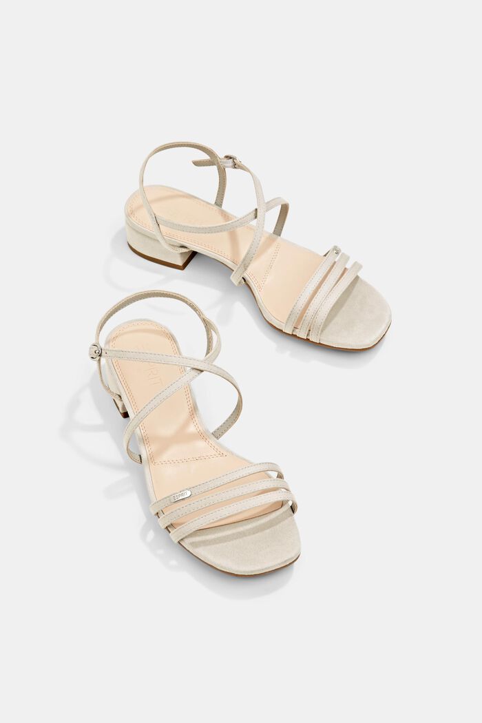 Strappy sandals in faux suede, LIGHT GREY, detail image number 6