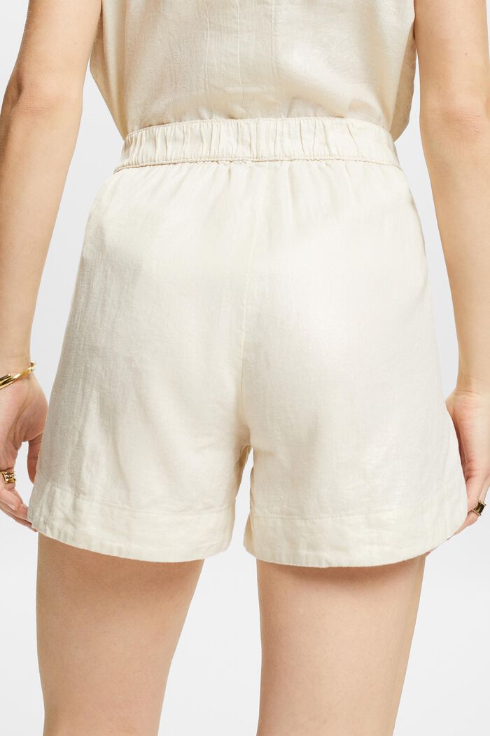 Linen-Blend Pull-On Shorts, CREAM BEIGE, detail image number 4