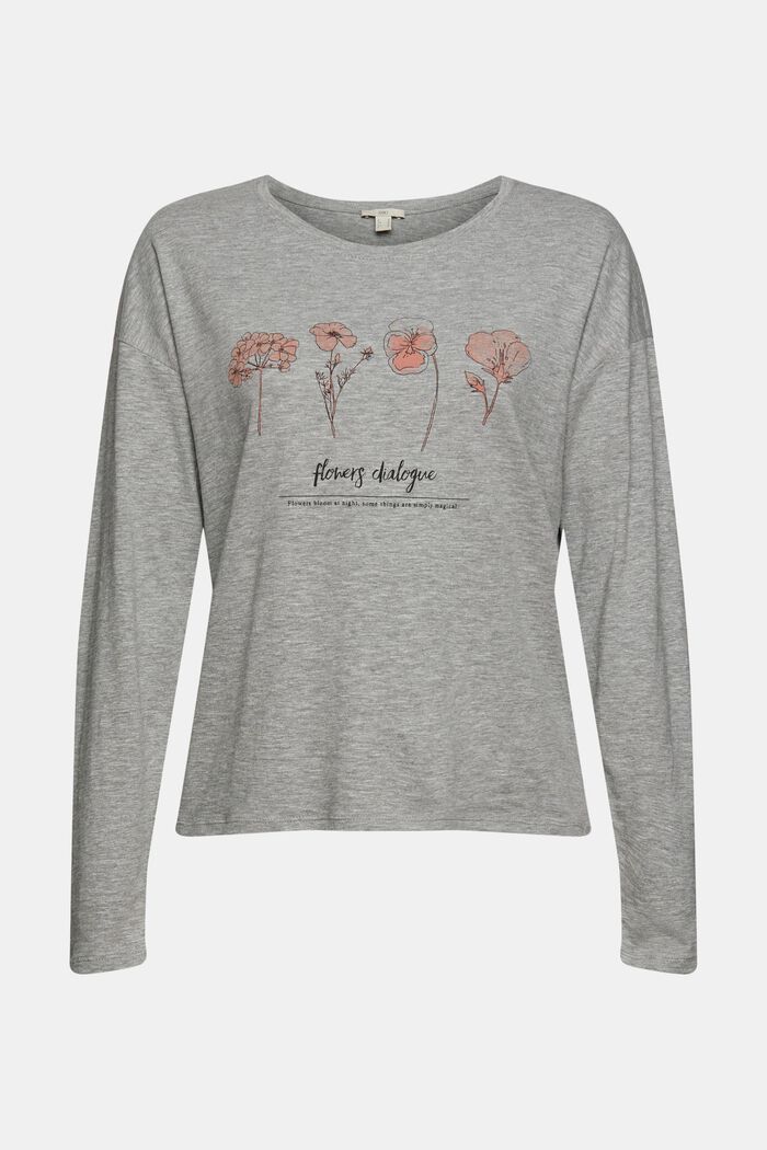 Long sleeve top with a print, organic cotton blend