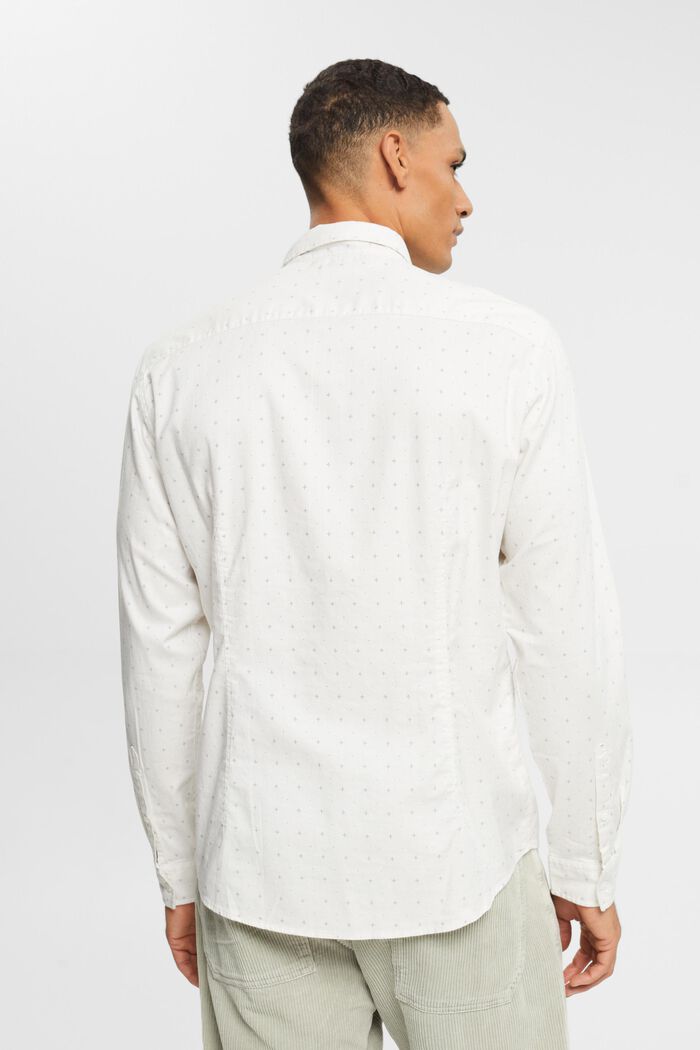 Button-down shirt with micro-print, OFF WHITE, detail image number 3