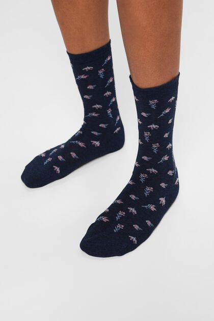 2-Pack Floral Knit Socks
