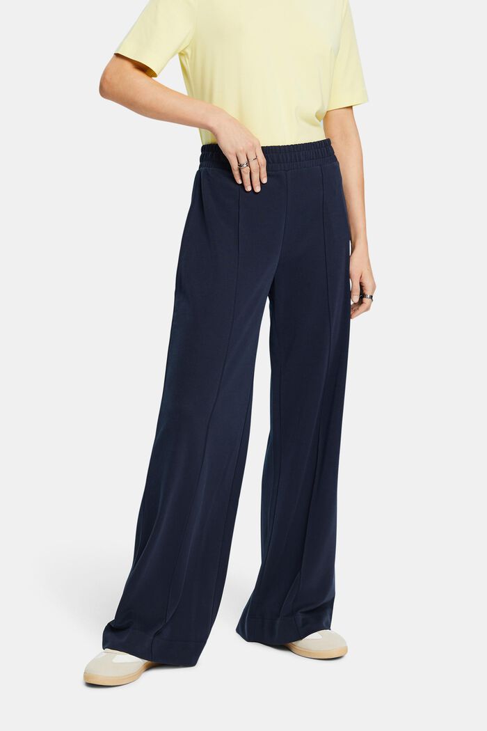 Permanent Crease Wide Leg Pull-On Pants, NAVY, detail image number 0