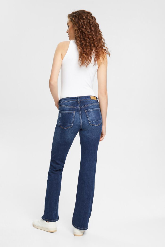 Super stretch jeans with organic cotton, BLUE DARK WASHED, detail image number 3