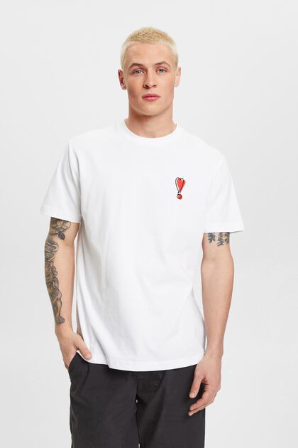 ESPRIT - Sustainable cotton T-shirt with heart motif at our online shop