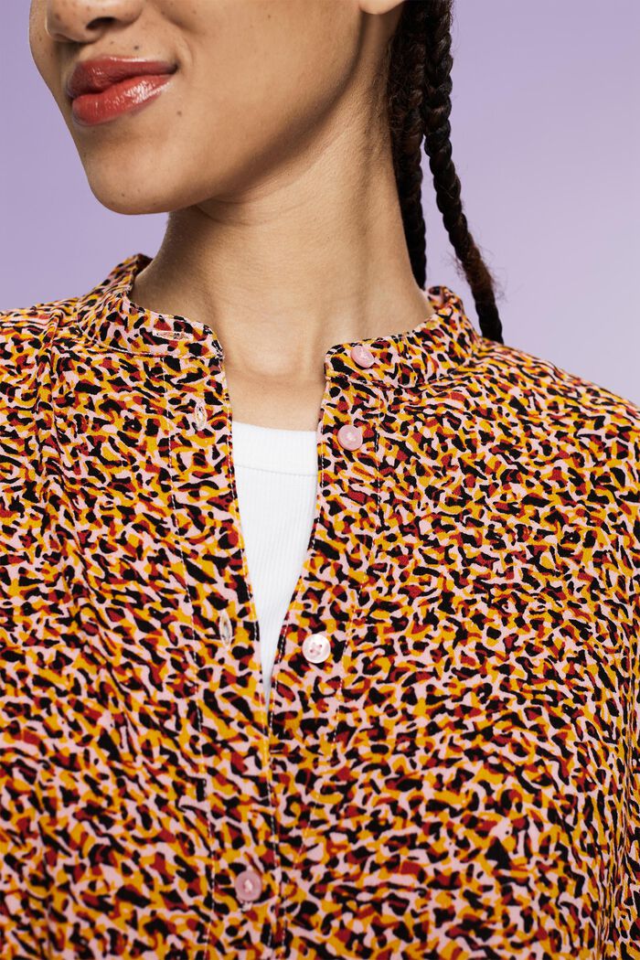 Patterned blouse, LENZING™ ECOVERO™, NEW BLACK, detail image number 3