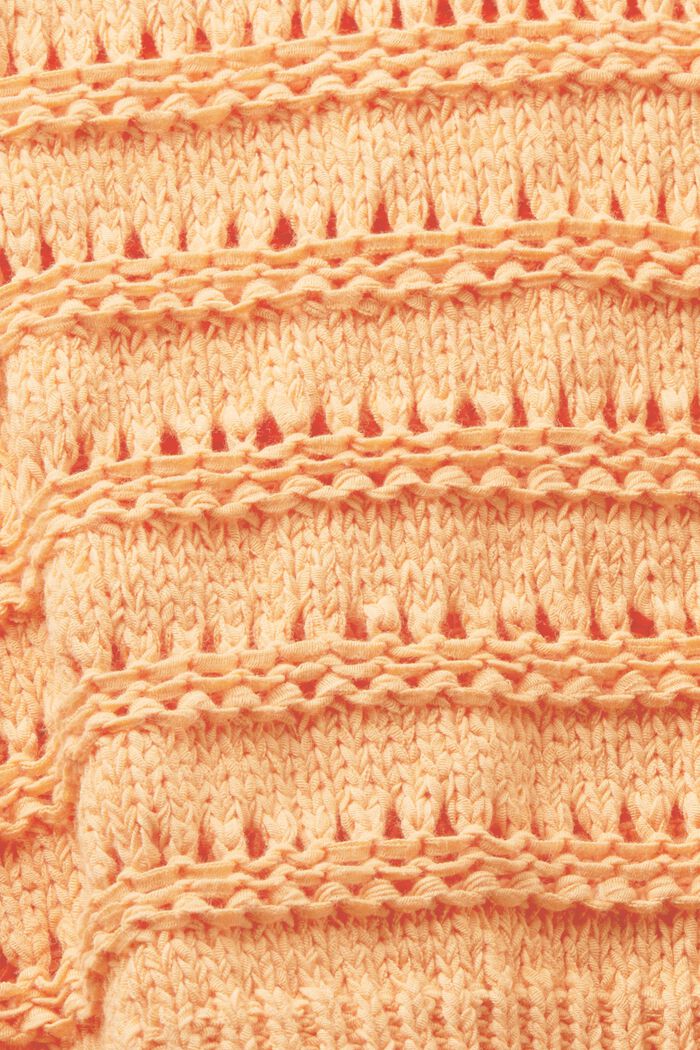 Open-Knit Sweater, PASTEL ORANGE, detail image number 4