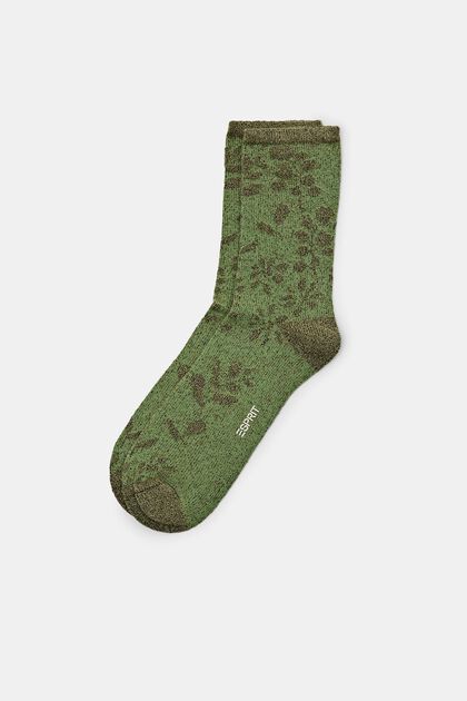 Floral terry socks, organic cotton