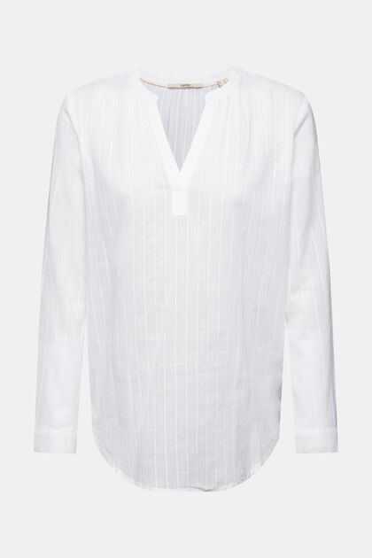 V-necked cotton blouse