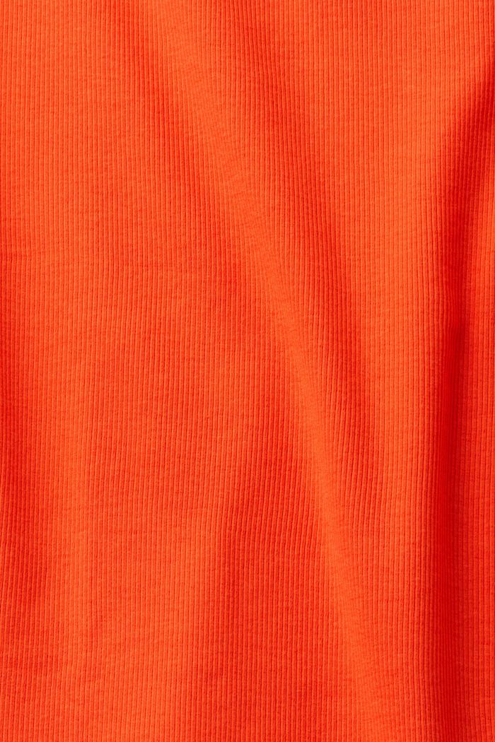Ribbed tank top with embroidered logo, ORANGE RED, detail image number 5