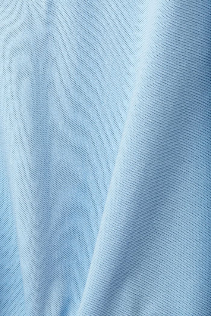 Slim fit cotton pique polo shirt, LIGHT BLUE, detail image number 5