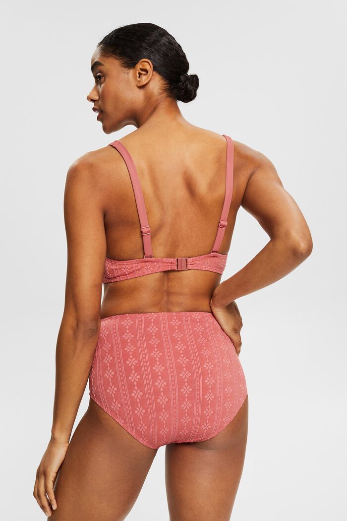 High-waisted bikini bottoms with a textured pattern, BLUSH, detail image number 2