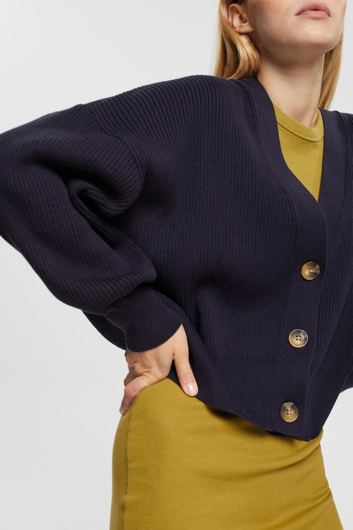 Knitted Cardigan, NAVY, detail image number 0
