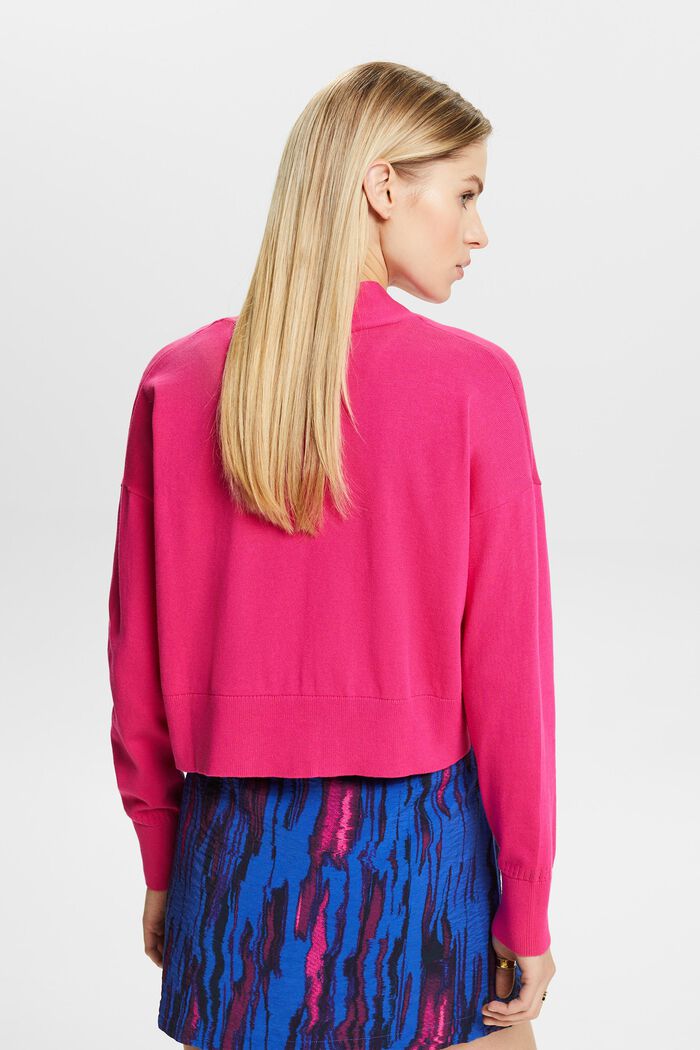 Open-Front Sweater Cardigan, PINK FUCHSIA, detail image number 3