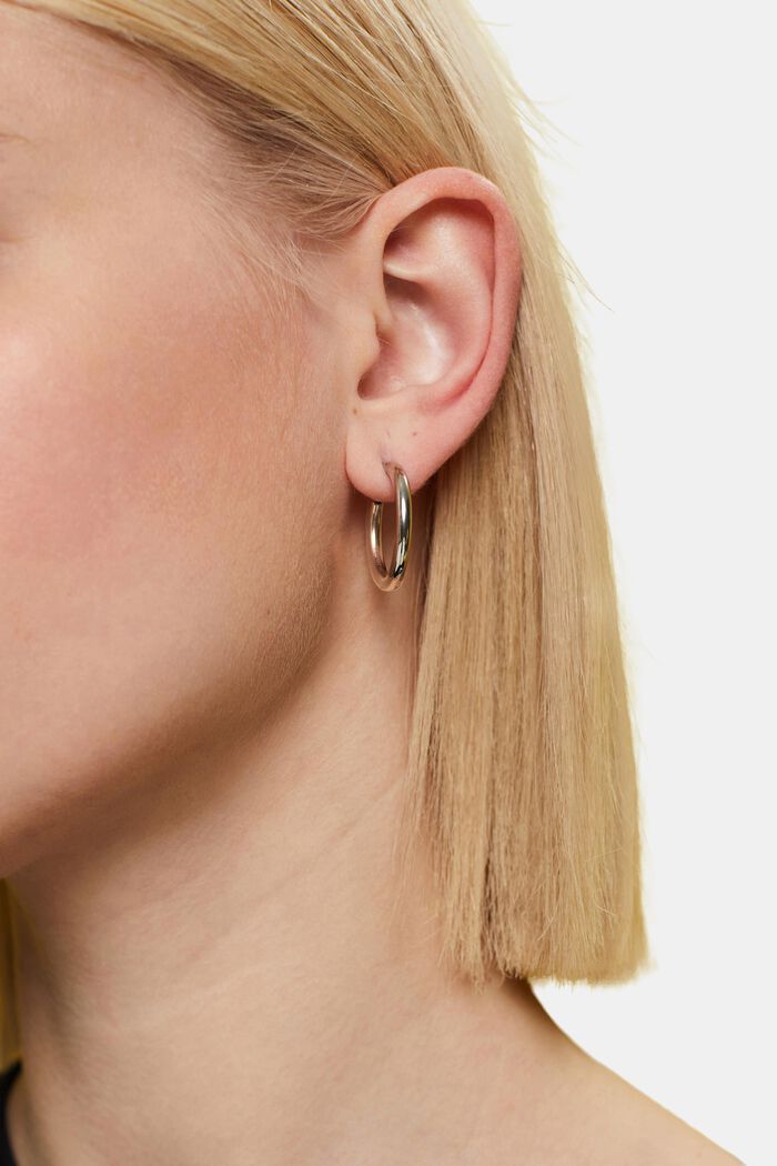 Bi-color hoop earrings, stainless steel, ROSEGOLD, detail image number 2