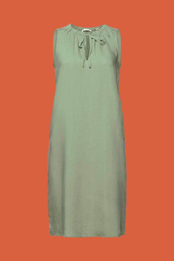 Sleeveless dress with elastic collar, PALE KHAKI, detail image number 6