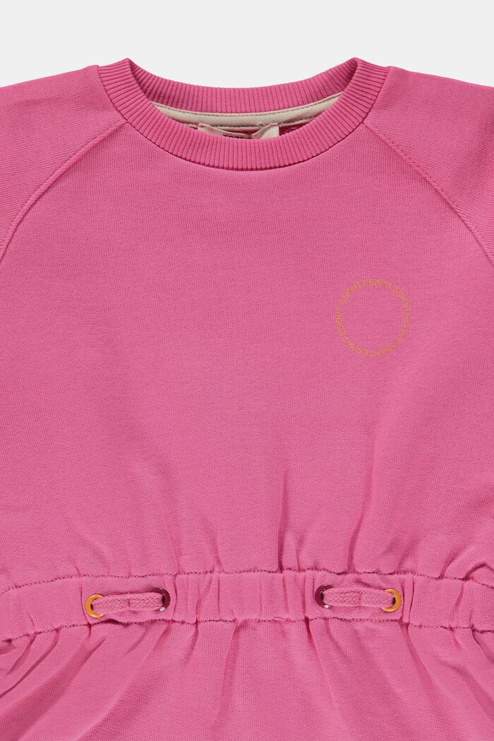 Cotton sweatshirt-style midi dress, PINK FUCHSIA, detail image number 2