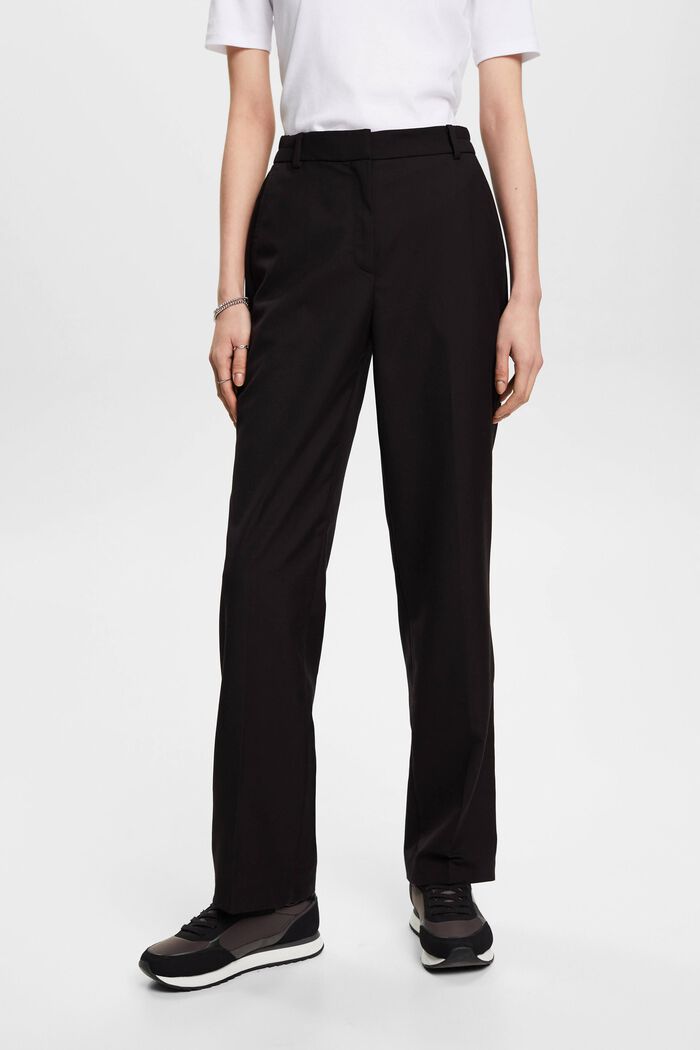 High-rise wide leg trousers, BLACK, detail image number 0