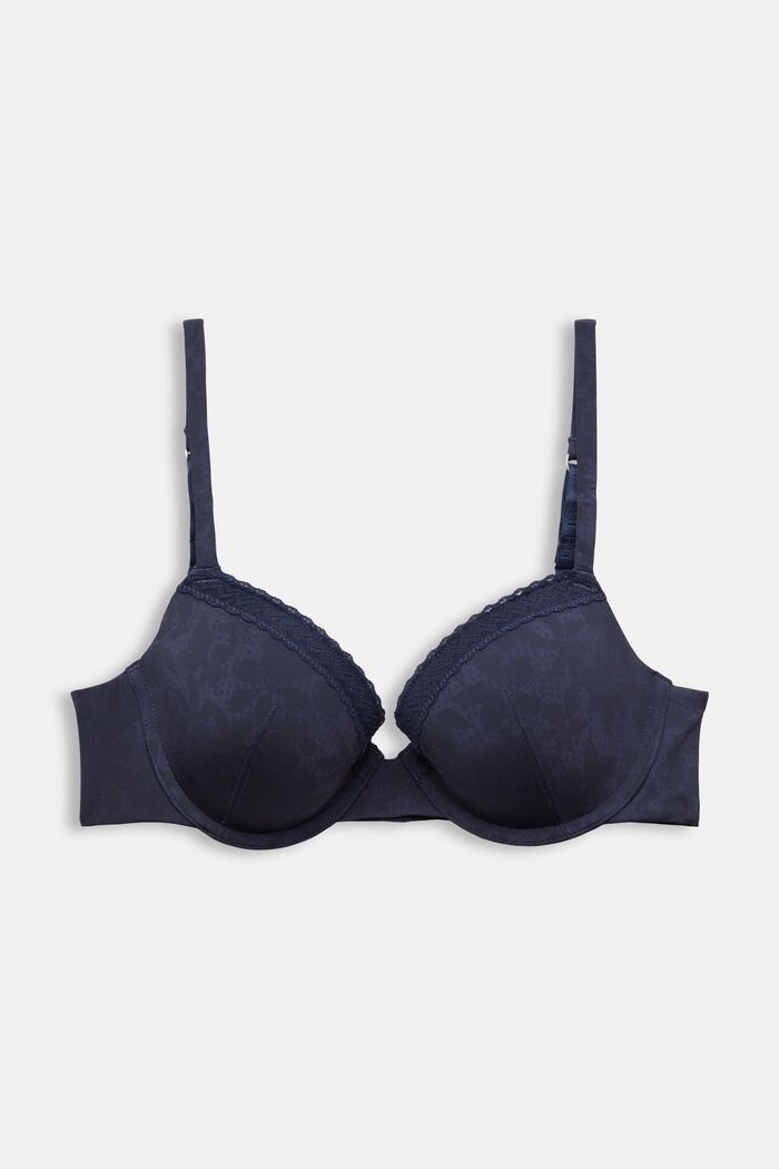 Padded underwired lace bra - Navy blue - Ladies