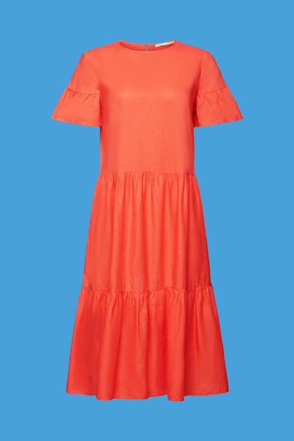 Midi dress, cotton-linen blend
