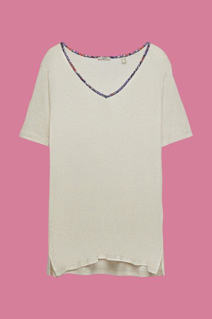 CURVY t-shirt with floral piping, TENCEL™