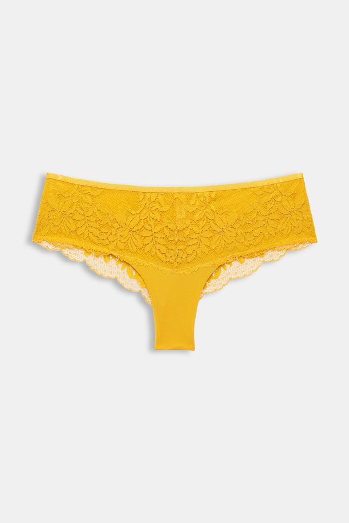 Recycled: briefs with lace, HONEY YELLOW, detail image number 4