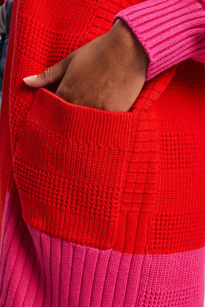 Structured Knit Cardigan, RED, detail image number 2