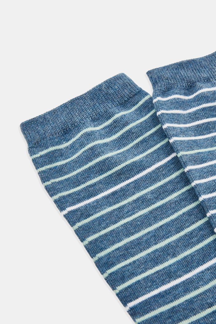 2-pack of striped socks, organic cotton, LIGHT DENIM, detail image number 1