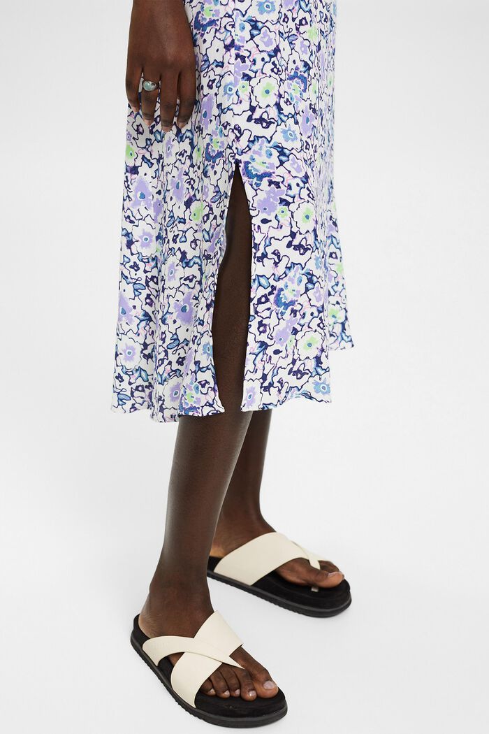 Midi skirt with all-over floral pattern, WHITE, detail image number 2