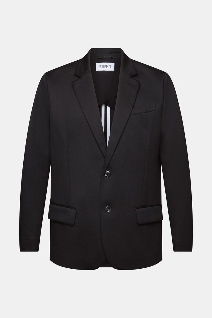 Single-Breasted Twill Blazer, BLACK, detail image number 7