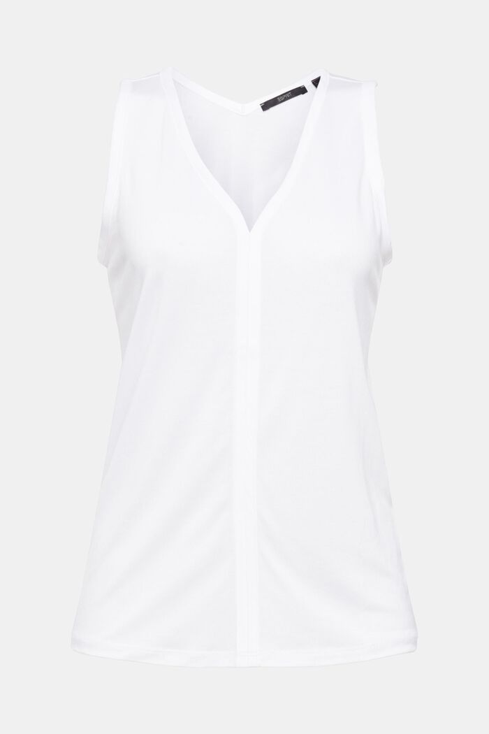 Made of TENCEL™: V-neck top, WHITE, overview