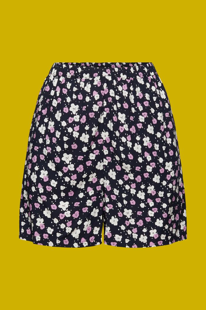 Patterned pull-on shorts, LENZING™ ECOVERO™, NAVY, detail image number 6