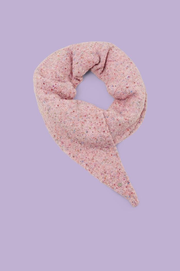 Bouclé Triangle Scarf, OLD PINK, detail image number 0