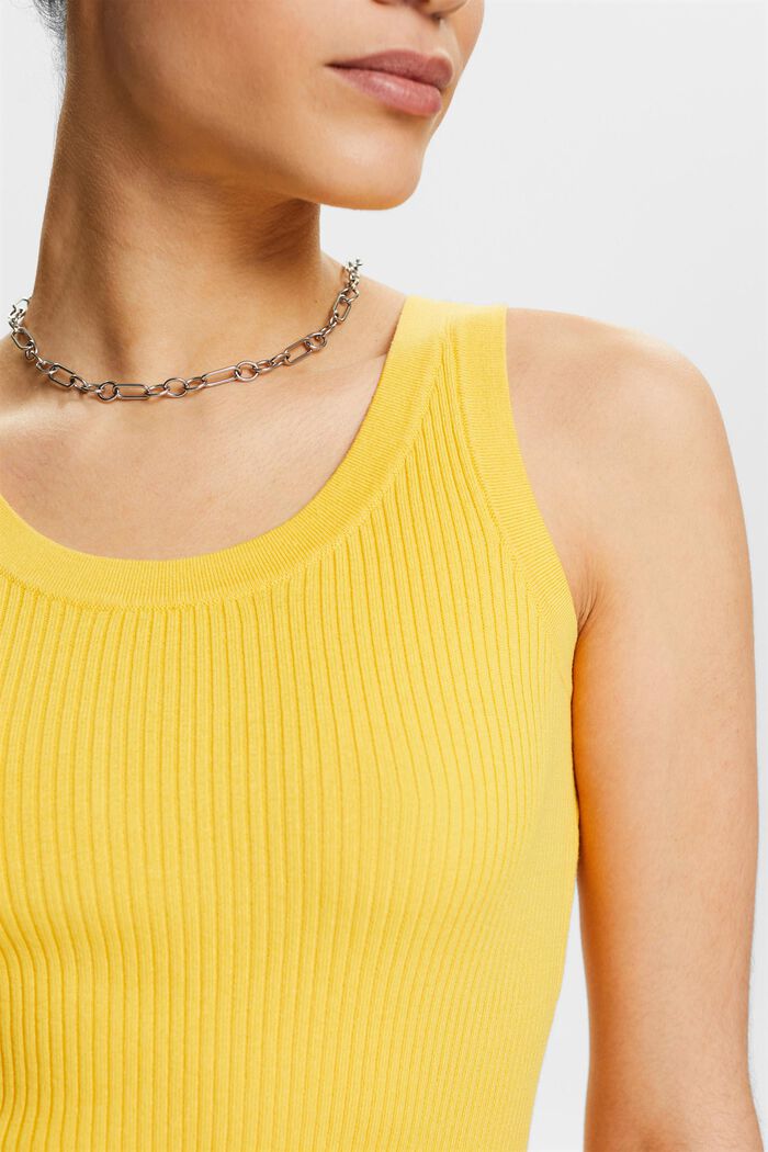 Ribbed Sweater Tank, SUNFLOWER YELLOW, detail image number 3