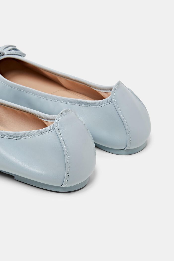 Faux Leather Ballerinas, LIGHT GREY, detail image number 4