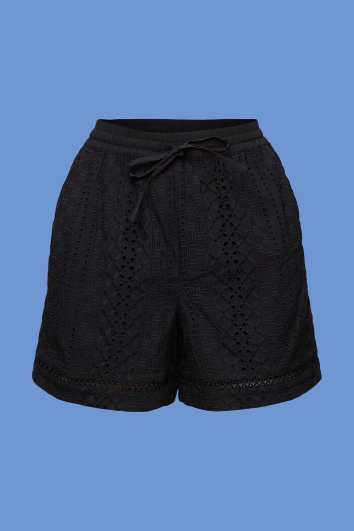 Embroidered shorts, LENZING™ ECOVERO™, BLACK, detail image number 6