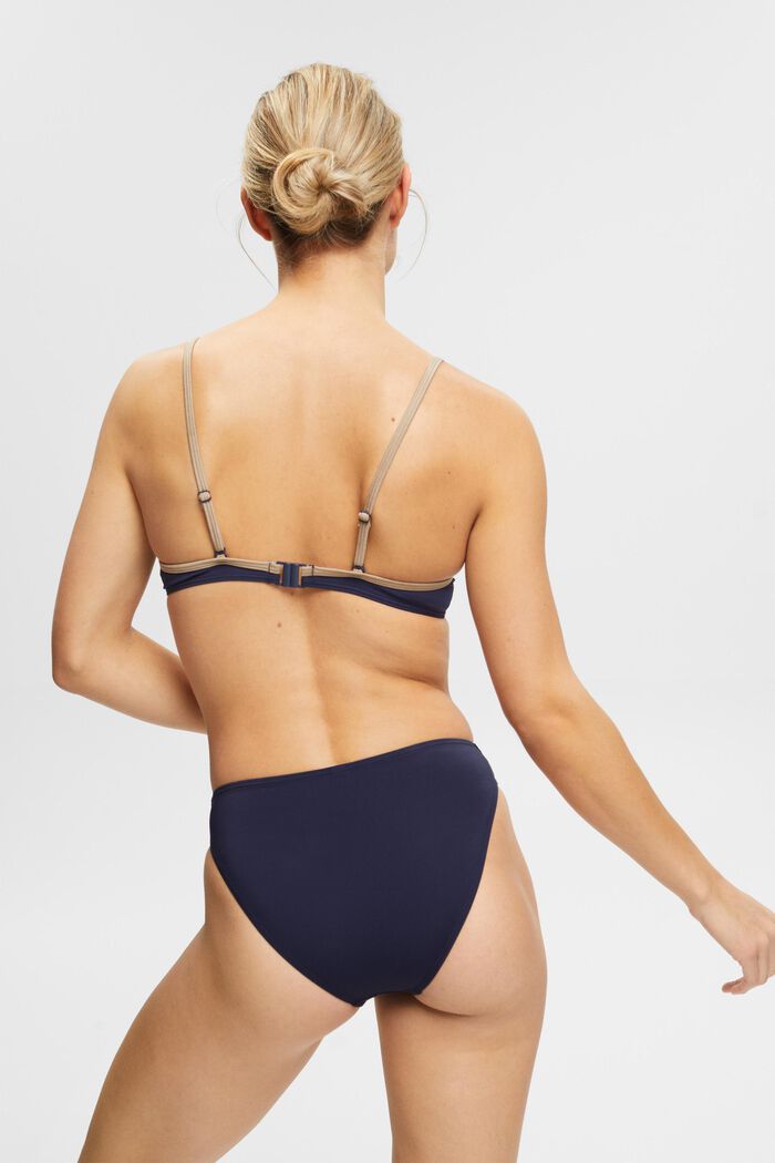 Tri-colour padded underwire bikini top, NAVY, detail image number 2