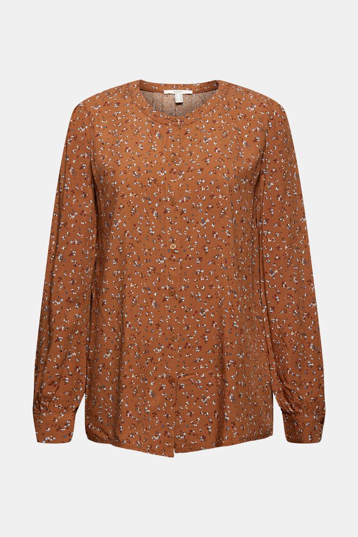 Round Neck Blouse, TOFFEE, detail image number 0