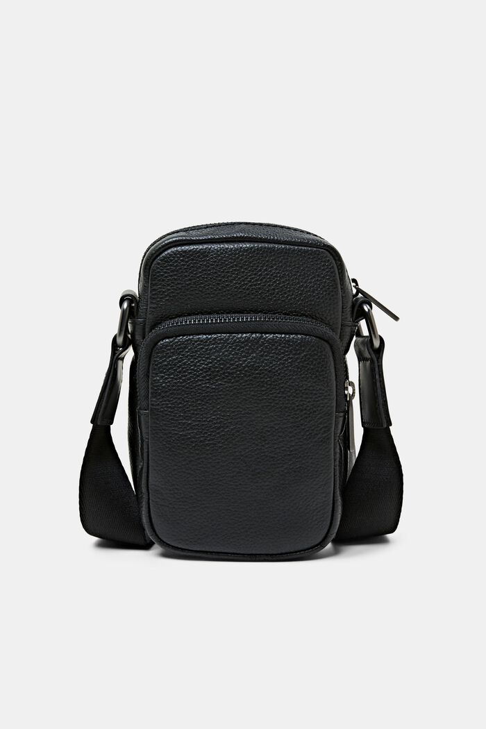 Leather phone bag with cross-over strap