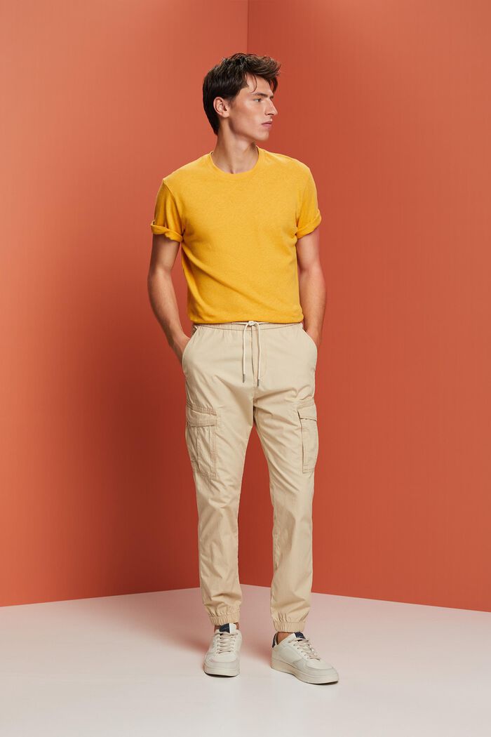 ESPRIT - Pull-on cargo trousers, 100% cotton at our online shop