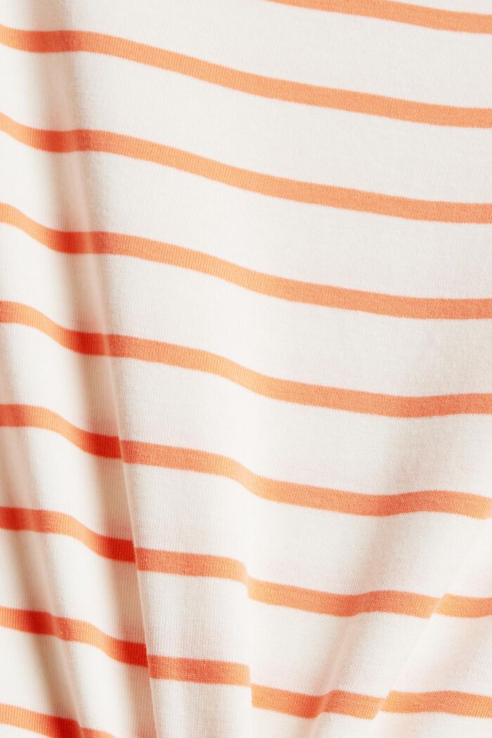 Striped Round Neck Cotton Top, NEW OFF WHITE, detail image number 1